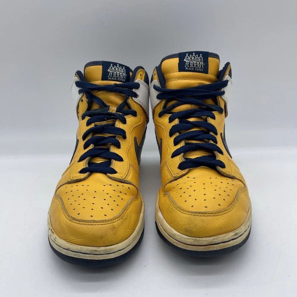 Nike Dunk High Gold Men's Size‎ 7.5 Sneakers 309432-741 Harlem Rens Black Fives